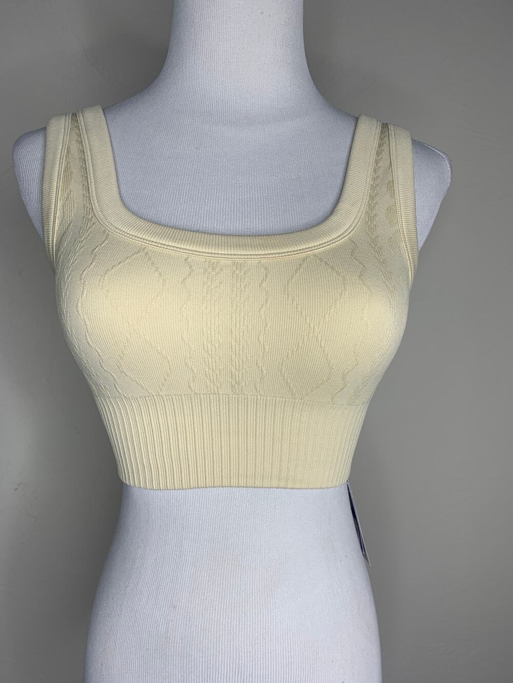NWT Joy lab Cream Textured Sports Bra Sz XS Tan